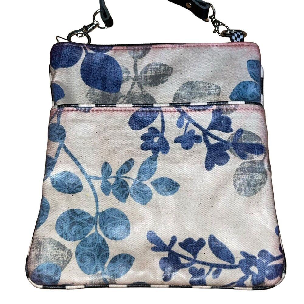 Crossbody Bag Coated Canvas Leather Boho Floral - Picture 4 of 11